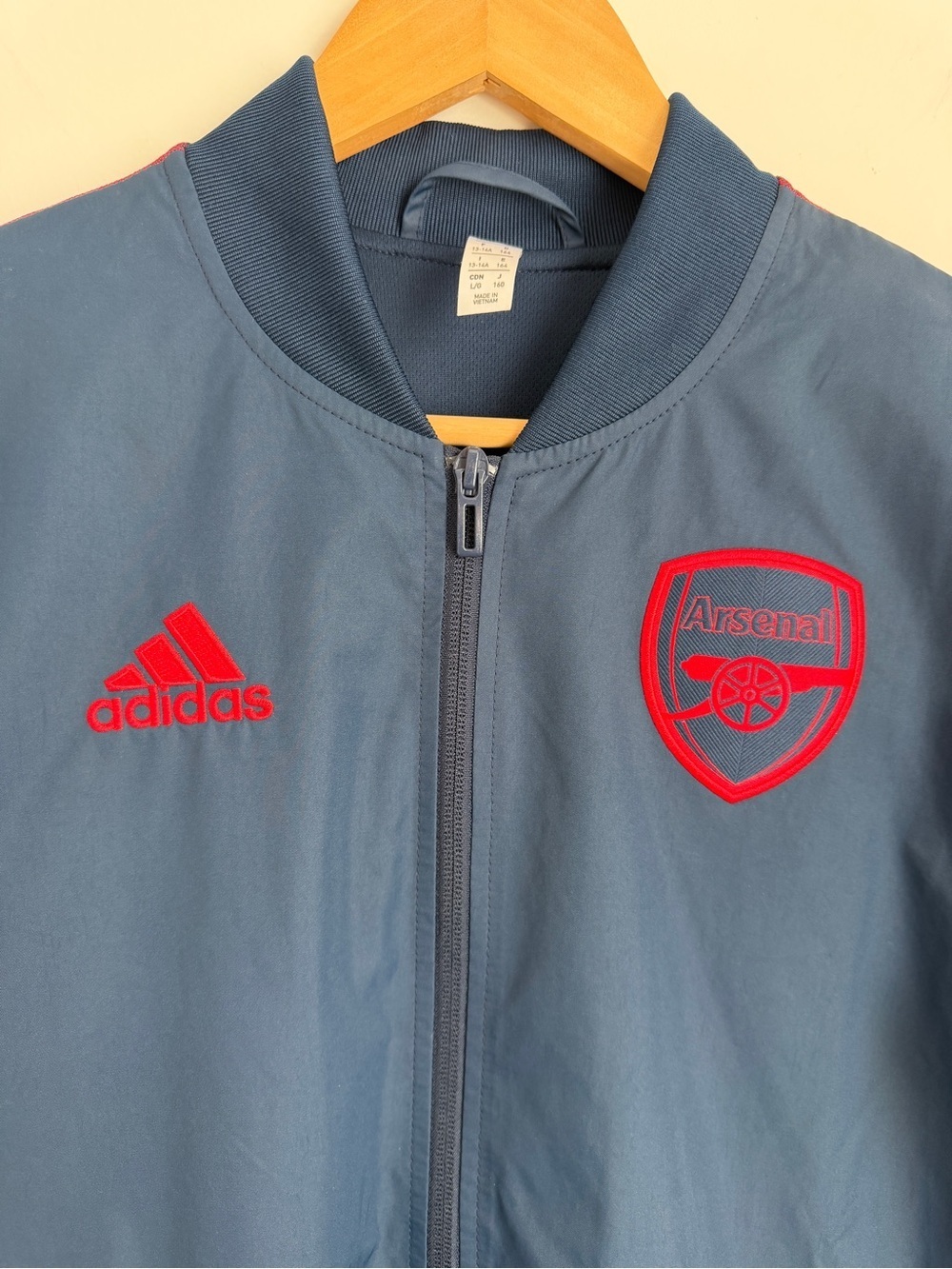 Adidas Arsenal Anthem Jacket Gunners Navy Size Youth 13-14 - Picture 3 of 12
